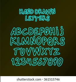 Hand drawn calligraphic font. Vector alphabet.