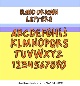 Hand drawn calligraphic font. Vector alphabet.