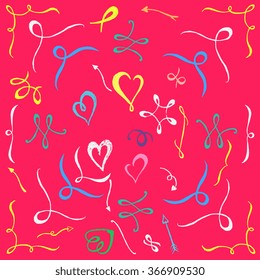 Hand drawn calligraphic symbols and doodles for design