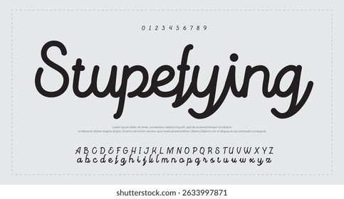 Hand drawn calligraphic vector font. Distress grunge texture. Modern script calligraphy type. ABC typography latten alphabet
