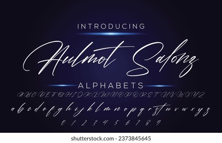 Fuente monoclina de vector caligráfico dibujada a mano. Letras de firma de angustia. Tipo de caligrafía de script moderno. Tipografía ABC Alfabeto de firma latina