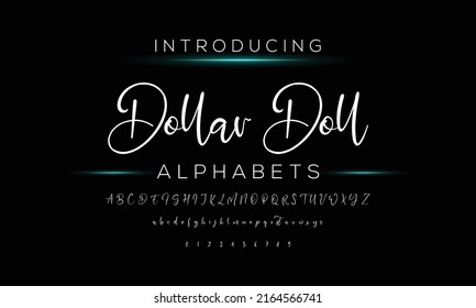 Hand drawn calligraphic vector monoline font. Distress signature letters. Modern script calligraphy type. ABC typography latin signature alphabet.