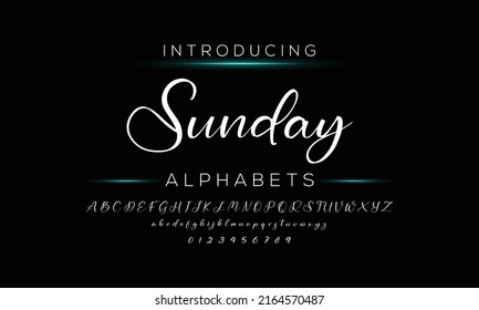 Hand drawn calligraphic vector monoline font. Distress signature letters. Modern script calligraphy type. ABC typography latin signature alphabet.