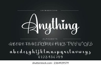 Hand drawn calligraphic vector monoline font. Distress signature letters. Modern script calligraphy type. ABC typography latin signature alphabet