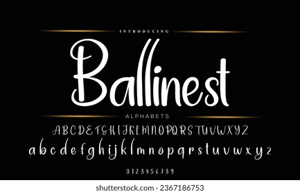 Hand drawn calligraphic vector monoline font. Distress signature letters. Modern script calligraphy type. ABC typography latin signature alphabet