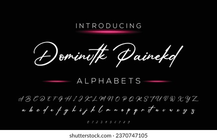 Hand drawn calligraphic vector monoline font. Distress signature letters. Modern script calligraphy type. ABC typography latin signature alphabet