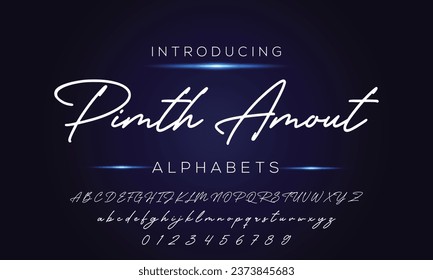 Hand drawn calligraphic vector monoline font. Distress signature letters. Modern script calligraphy type. ABC typography latin signature alphabet.