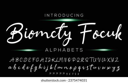 Hand drawn calligraphic vector monoline font. Distress signature letters. Modern script calligraphy type. ABC typography latin signature alphabet.