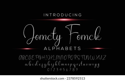 Hand drawn calligraphic vector monoline font. Distress signature letters. Modern script calligraphy type. ABC typography latin signature alphabet