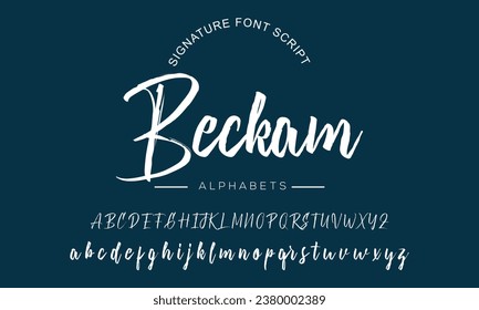 Hand drawn calligraphic vector monoline font. Distress signature letters. Modern script calligraphy type. ABC typography latin signature alphabet.