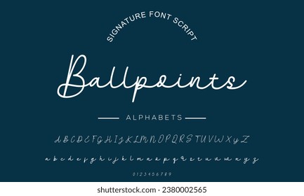 Hand drawn calligraphic vector monoline font. Distress signature letters. Modern script calligraphy type. ABC typography latin signature alphabet.