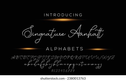 Handgezeichnete kalligraphische Vektormonoline. Signaturbriefe für Notfälle. Moderner Schriftzeichen-Kalligrafietyp. ABC Typografie lateinische Beschriftung Alphabet.