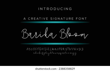 Hand drawn calligraphic vector monoline font. Distress signature letters. Modern script calligraphy type. ABC typography latin signature alphabet.