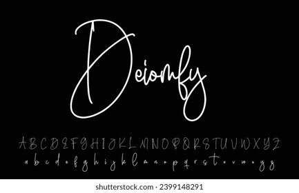 Handgezeichnete kalligraphische Vektormonoline. Signaturbriefe für Notfälle. Moderner Schriftzeichen-Kalligrafietyp. ABC Typografie lateinische Beschriftung Alphabet.