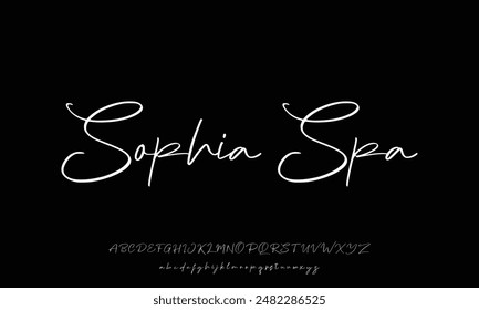 Hand drawn calligraphic vector monoline font. Distress signature letters. Modern script calligraphy type. ABC typography latin signature alphabet.