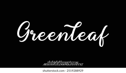 Hand drawn calligraphic vector monoline font. Distress signature letters. Modern script calligraphy type. ABC typography latin signature alphabet.