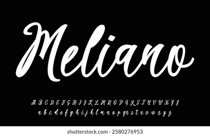 Hand drawn calligraphic vector monoline font. Distress signature letters. Modern script calligraphy type. ABC typography latin signature alphabet.