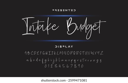 Hand drawn calligraphic vector monoline font. Distress signature letters. Modern script calligraphy type. ABC typography latin signature alphabet.