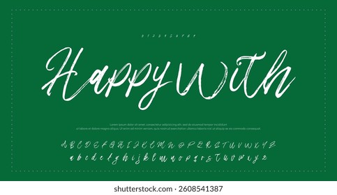 Hand drawn calligraphic vector monoline font. Distress signature letters. Modern script calligraphy type. ABC typography latin signature alphabet.