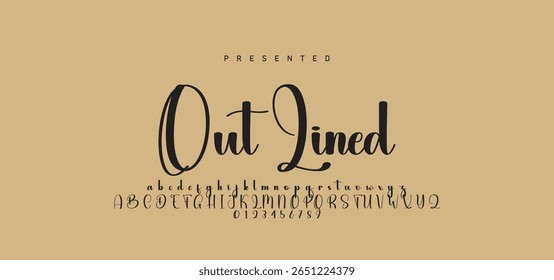 Hand drawn calligraphic vector monoline font. Distress signature letters. Modern script calligraphy type. ABC typography latin signature alphabet.