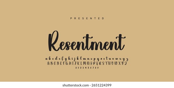 Fonte monocromática de vetor caligráfico desenhada à mão. Cartas de assinatura de socorro. Tipo de caligrafia de script moderno. Alfabeto latino de assinatura da tipografia ABC.