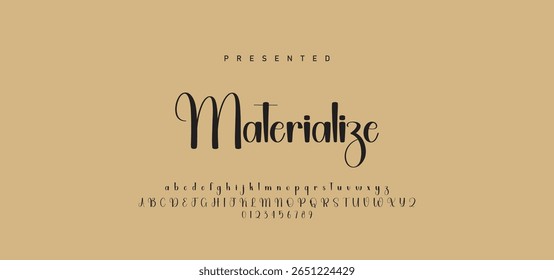 Hand drawn calligraphic vector monoline font. Distress signature letters. Modern script calligraphy type. ABC typography latin signature alphabet.