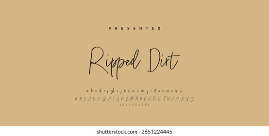 Hand drawn calligraphic vector monoline font. Distress signature letters. Modern script calligraphy type. ABC typography latin signature alphabet.