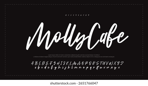 Hand drawn calligraphic vector monoline font. Distress signature letters. Modern script calligraphy type. ABC typography latin signature alphabet. 