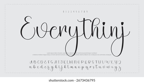 Dibujado a mano de Vector caligráfico monoline fuente. Letras de la firma de socorro. Tipo de caligrafía de script moderno. Tipografía ABC alfabeto latino de firma.