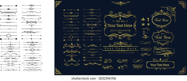 Hand Drawn Calligraphic vintage elements baroque set vector image for several uses like weeding card, gift card, Ramadan, Christmas, restaurant menu etc.