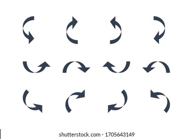 Handgezeichnete Kalligrafie-Pfeilsymbole Set einzeln auf weißem Hintergrund. Flache Vektorillustration Icon Design Template Elements.
