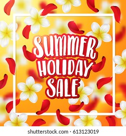 Hand drawn calligraphy. concept handwritten poster. "summer holiday sale" 