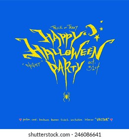 Hand drawn calligraphy / Happy Halloween - vector