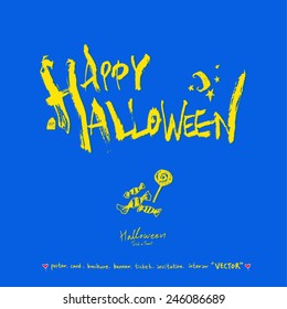 Hand drawn calligraphy / Happy Halloween - vector