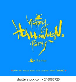 Hand drawn calligraphy / Happy Halloween - vector
