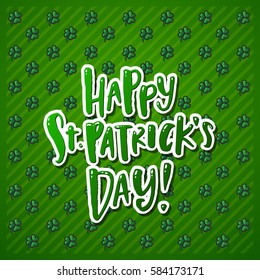 Hand drawn calligraphy Happy St. Patrick's Day poster