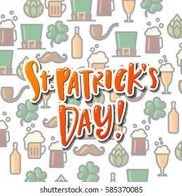 Hand drawn calligraphy Happy St. Patrick's Day poster