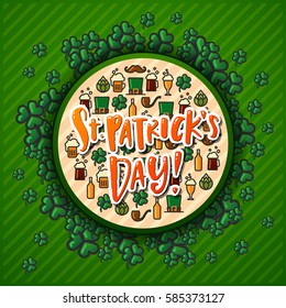 Hand drawn calligraphy Happy St. Patrick's Day poster