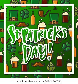 Hand drawn calligraphy Happy St. Patrick's Day poster