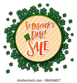 Hand drawn calligraphy Happy St. Patrick's Day SALE poster