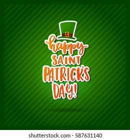 Hand drawn calligraphy Happy St. Patrick's Day poster  