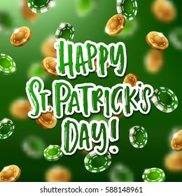 Hand drawn calligraphy Happy St. Patrick's Day poster  