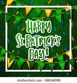 Hand drawn calligraphy Happy St. Patrick's Day poster  