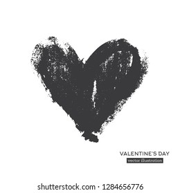 Hand Drawn Calligraphy Heart Isolated on White Background. Vector Illustration.
