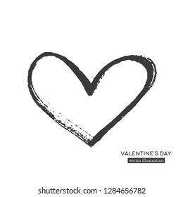 Hand Drawn Calligraphy Heart Isolated on White Background. Vector Illustration.