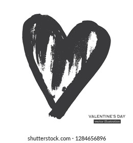 Corazón de caligrafía dibujado a mano aislado en fondo blanco. Ilustración vectorial.
