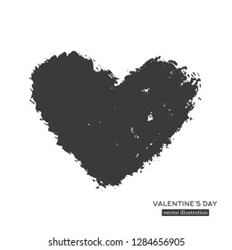 Hand Drawn Calligraphy Heart Isolated on White Background. Vector Illustration.