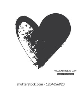 Hand Drawn Calligraphy Heart Isolated on White Background. Vector Illustration.