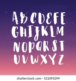 Hand drawn calligraphy lettering  alphabets 
