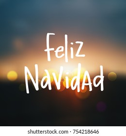 Hand drawn calligraphy Merry Christmas  in spanish language. Feliz navidad. concept handwritten 